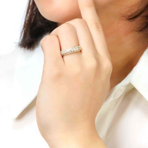 K18 イエローゴールド【1.00ct】ダイヤモンドパヴェリング 指輪